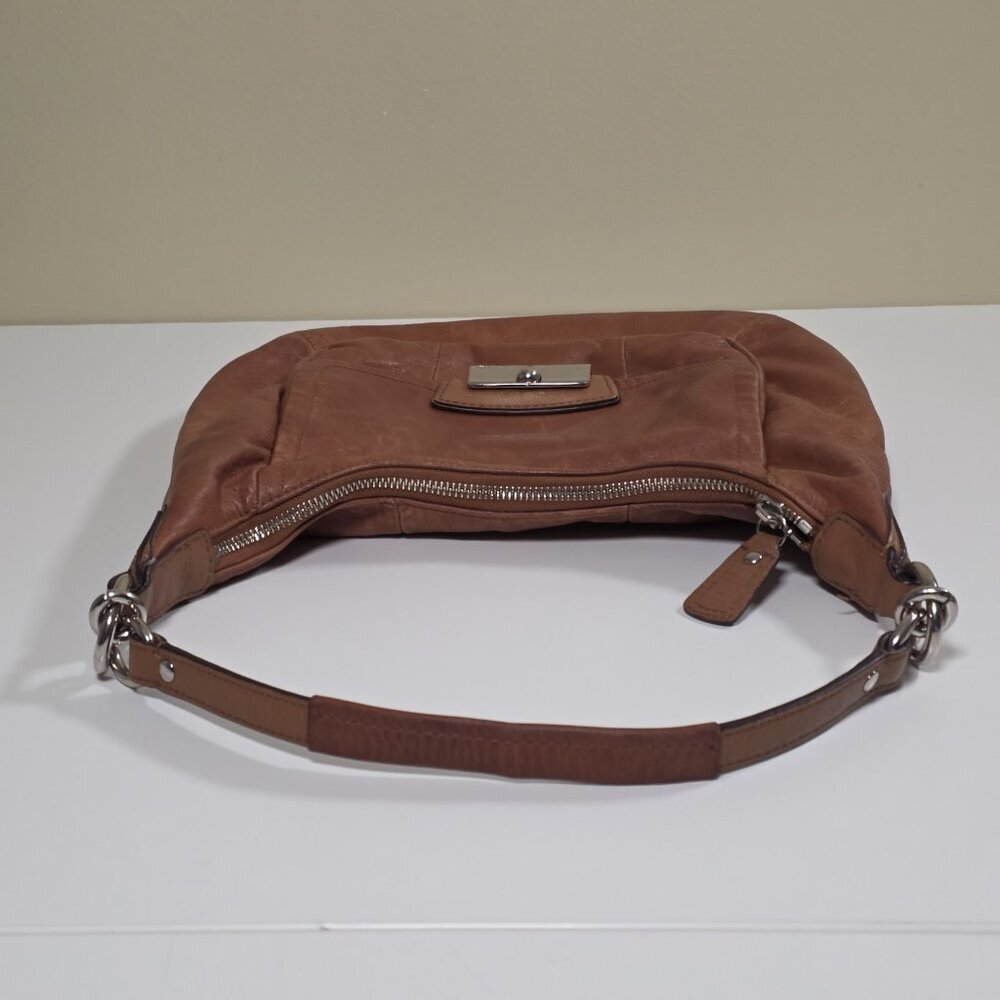 Coach Kristin Leather Hobo Shoulder Bag Brown 19293 Zip Lined Pockets FLAWS Boho - Picture 13 of 16
